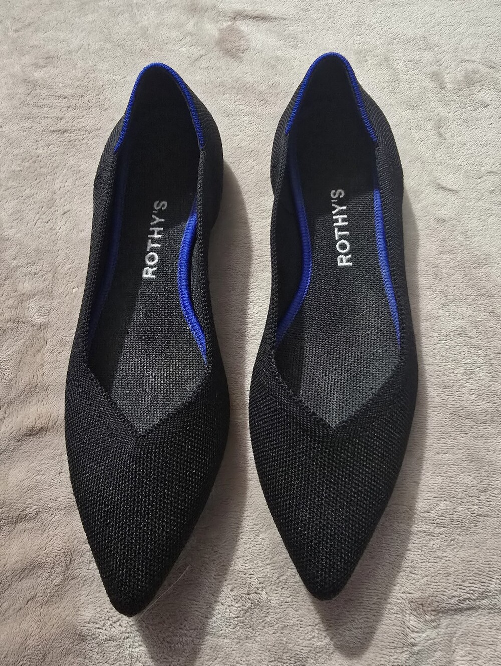 Rothy's The Point II Women's Black Pointed Toe Flats Size 8